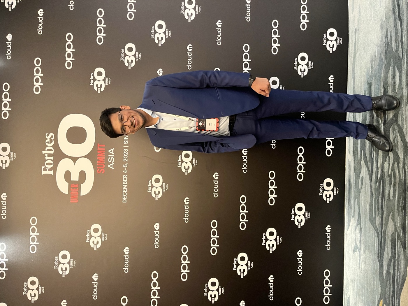 Naman Tekriwal at the Forbes Under 30 Summit Asia, December 2023