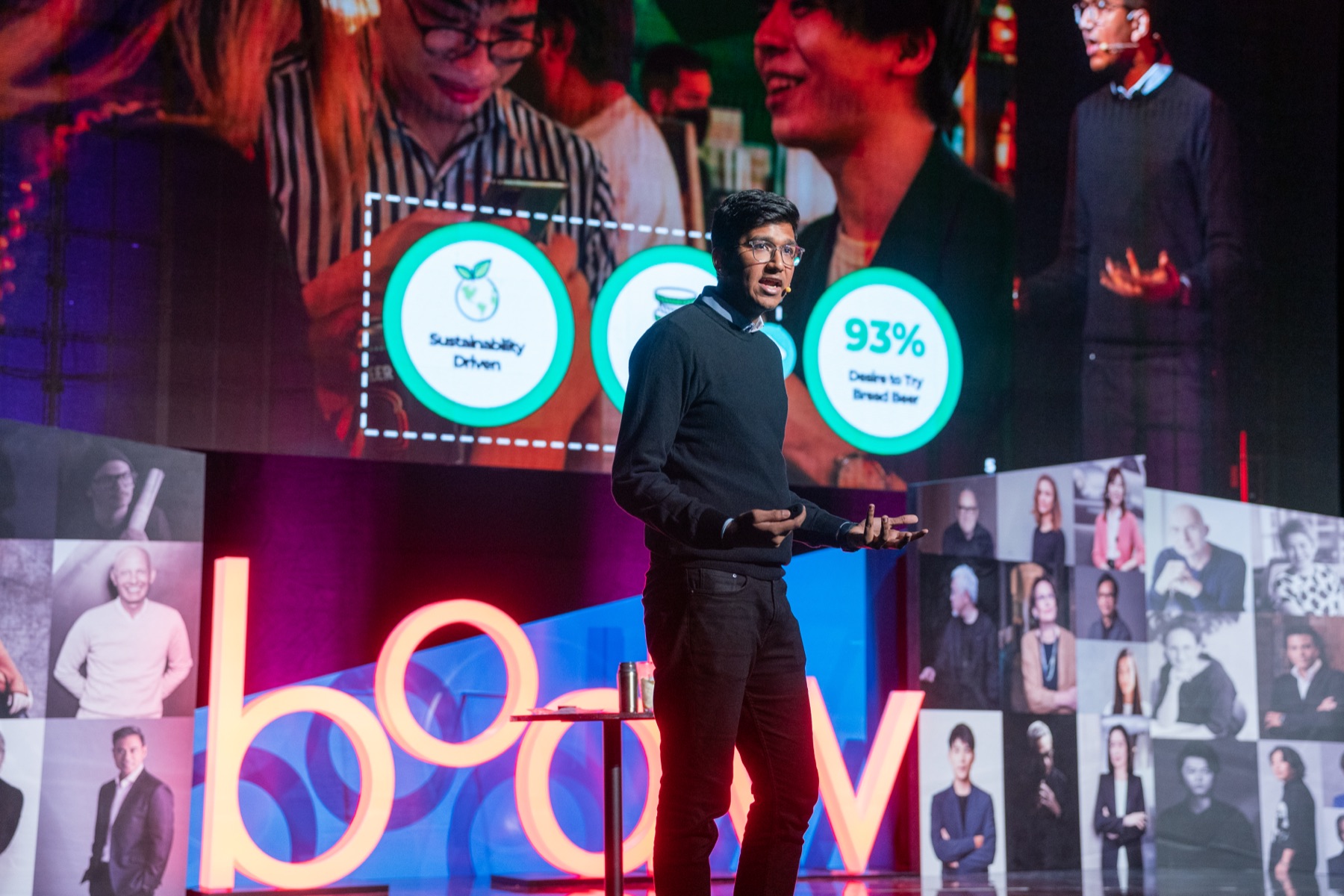 Naman Tekriwal speaking on stage at Business of Design Week 2023